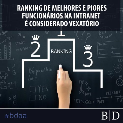 RANKING DE MELHORES E PIORES FUNCIONÁRIOS NA INTRANET É CONSIDERADO VEXATÓRIO