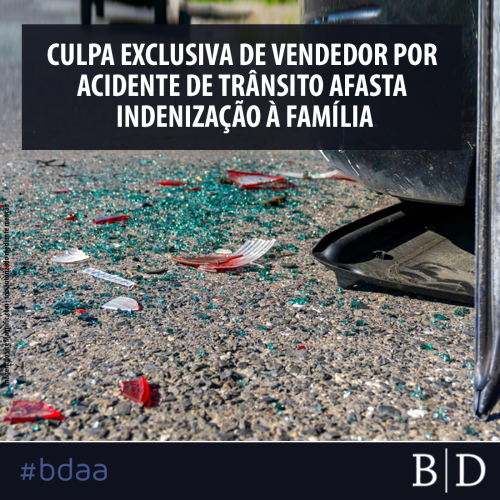 CULPA EXCLUSIVA DE VENDEDOR POR ACIDENTE DE TRÂNSITO AFASTA INDENIZAÇÃO À FAMÍLIA